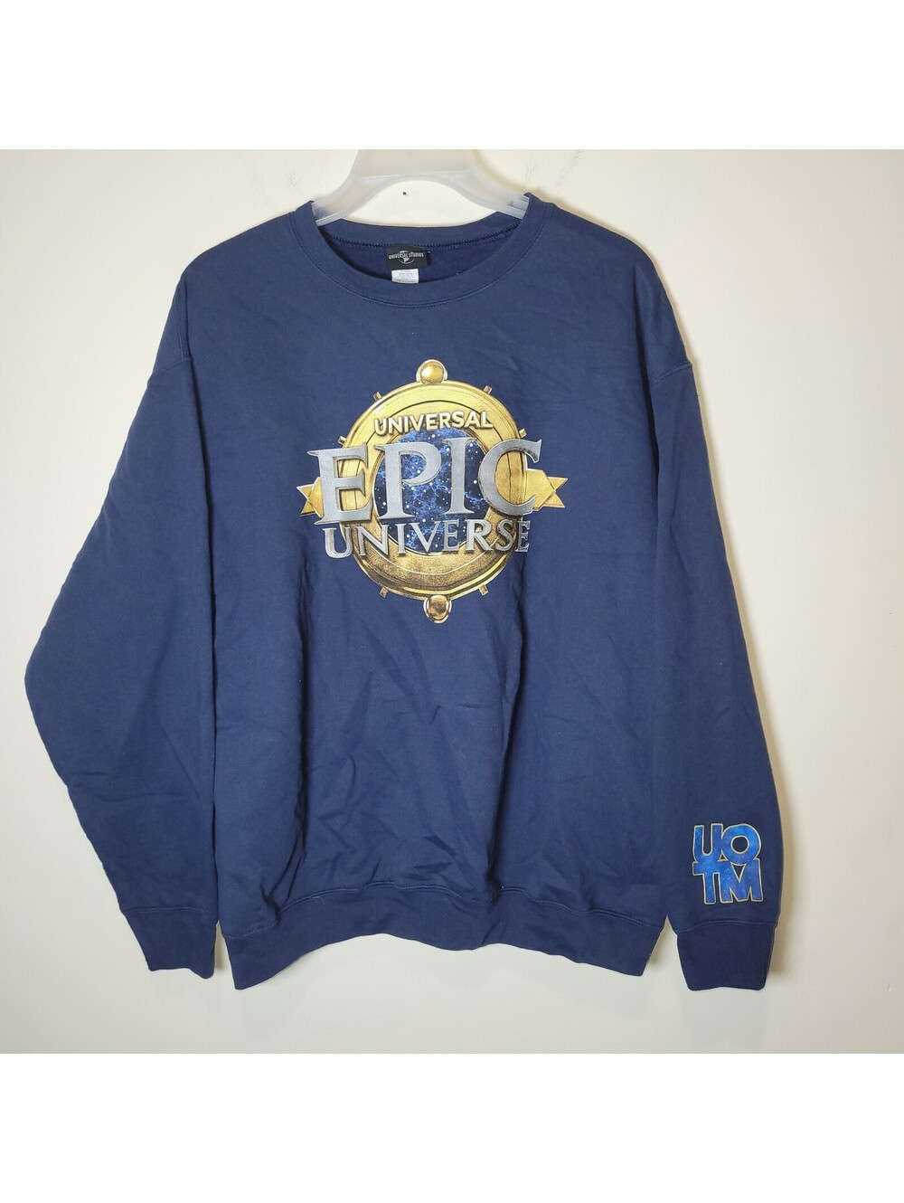 Universal Studios Epic Universe Mens XL Blue Crewneck Sweatshirt Pullover